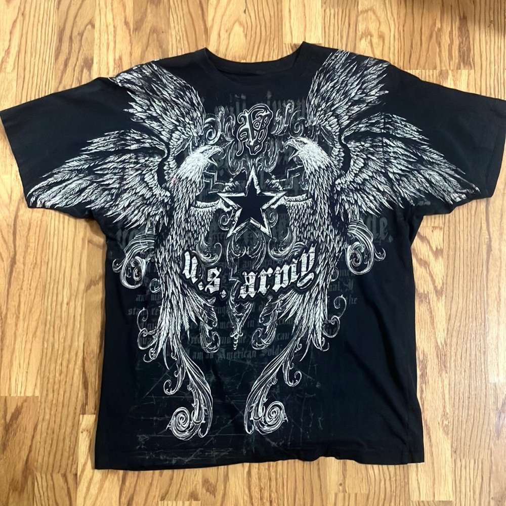 Y2K Affliction Eagle Shirt Size Large Virtus Grunge